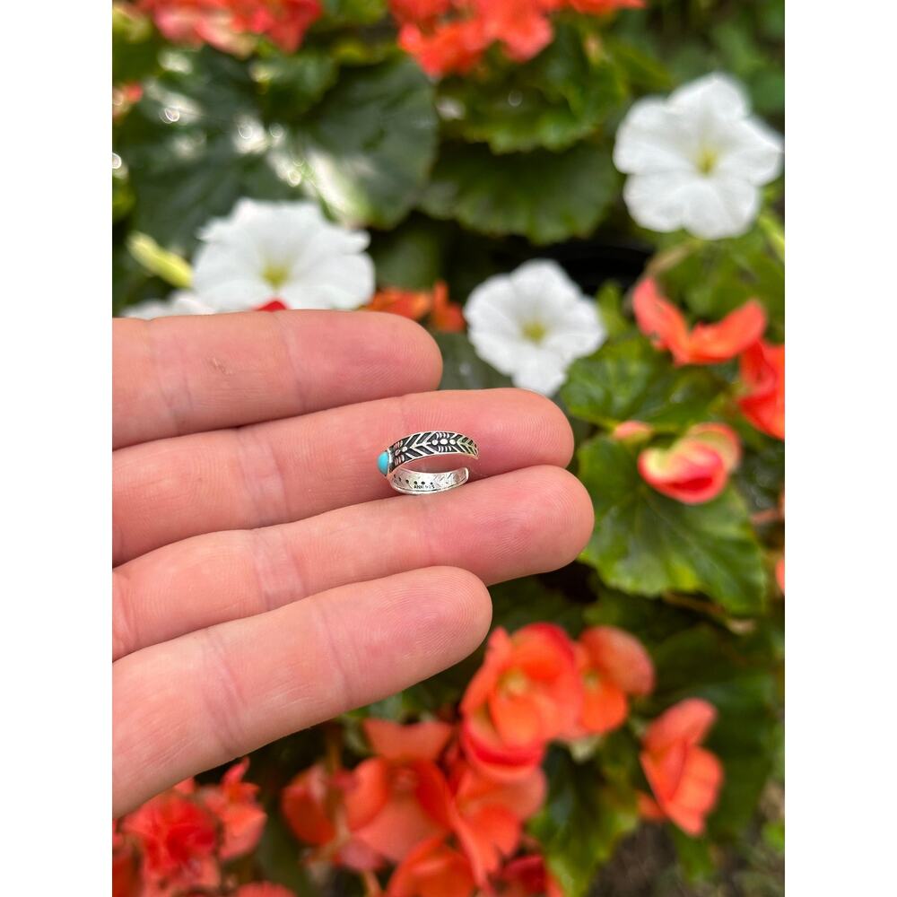 Sterling Silver Oxidized Adjustable Toe Ring With… - image 3